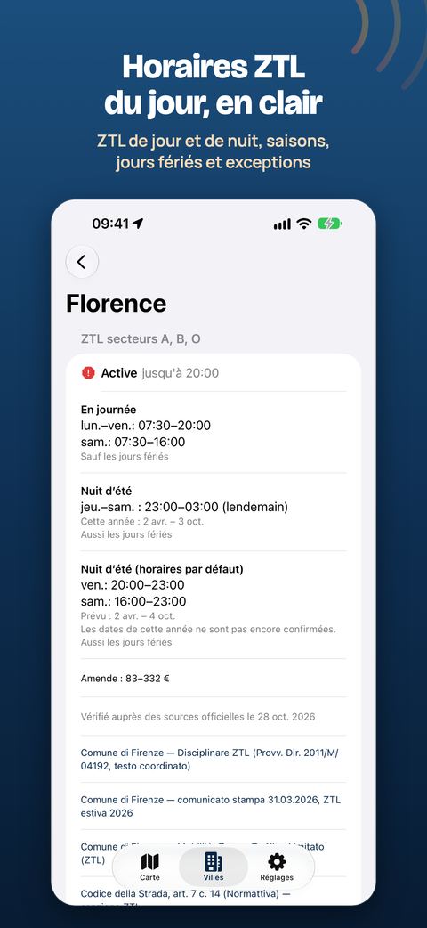 Horaires du jour, en clair